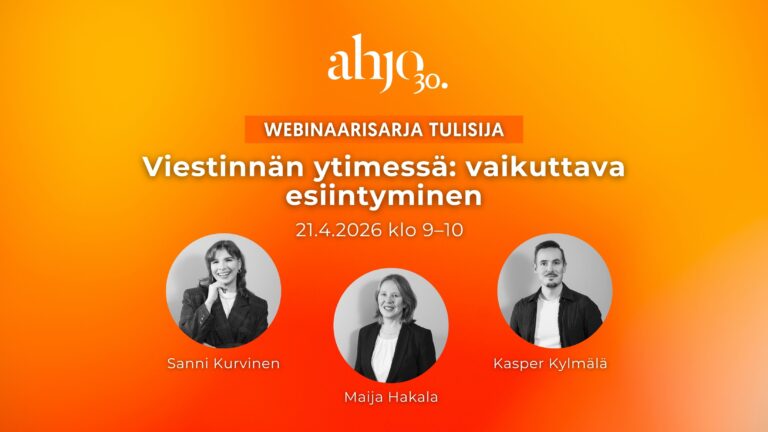 Kevään ensimmäinen webinaari: vaikuttava esiintyminen.